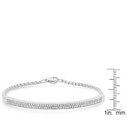 Ladies Stainless Steel Simulated Diamond Channel Setting Bracelet