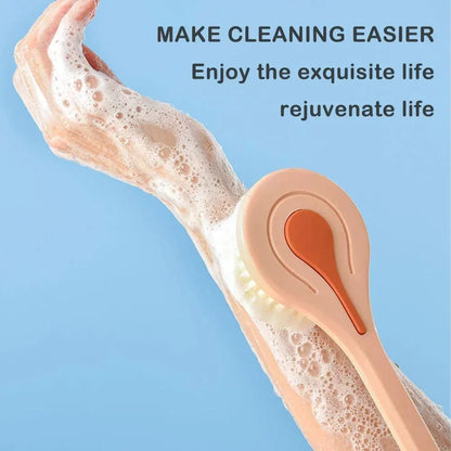Long Handle Bath Brush | Soft Bristle Back Scrubber and Shower Exfoliator