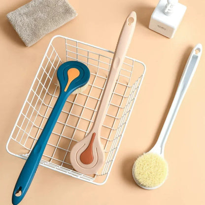 Long Handle Bath Brush | Soft Bristle Back Scrubber and Shower Exfoliator