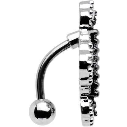 White Gem Confetti Party Pendant Top Mount Belly Ring