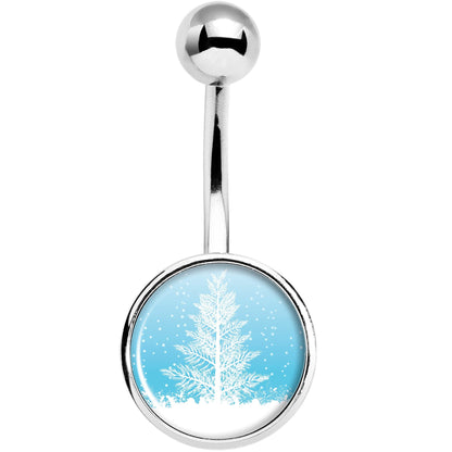 Winter Snow Covered Tree Belly Ring