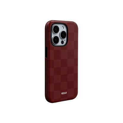 Maroon Check | Burgundy Checkerboard iPhone Case