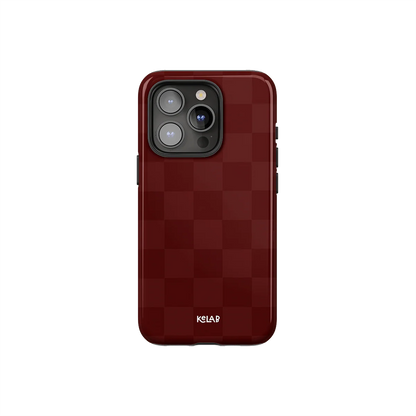 Maroon Check | Burgundy Checkerboard iPhone Case