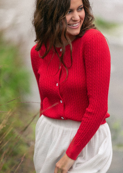 Mason Red Button Up Cardigan