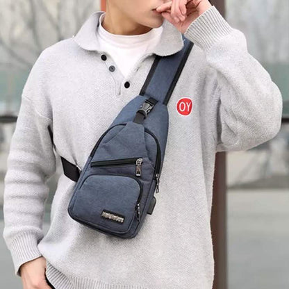 Men Women Crossbody Shoulder Bag with USB Port