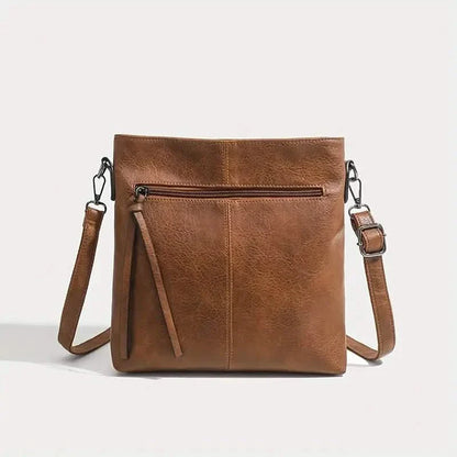 Men's Retro PU Leather Shoulder Bag, Simple Fashion Crossbody Casual Bag with Adjustable Strap