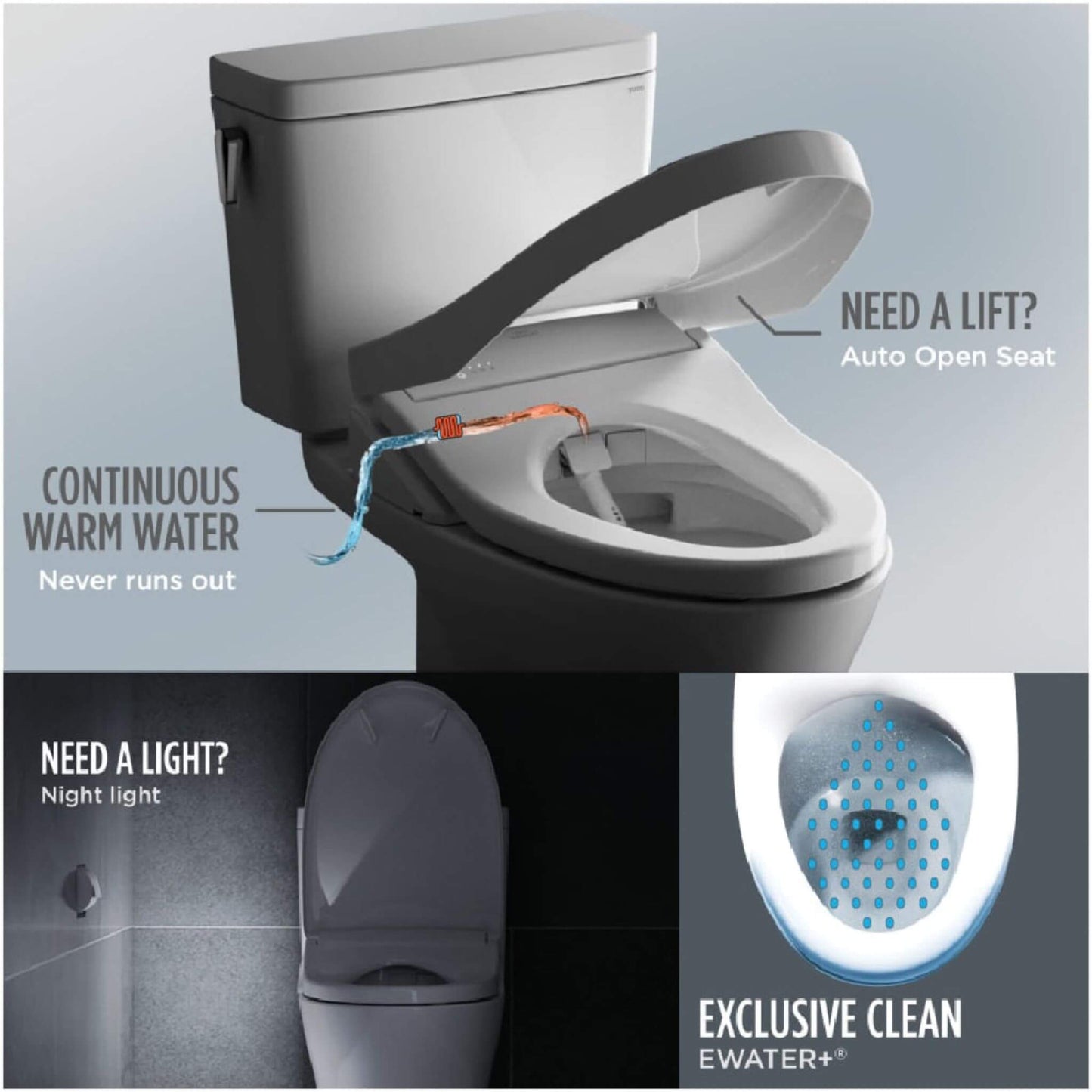 [MW4464726CEMFGN#01] TOTO Aquia IV Dual Flush Elongated Universal Height Toilet With Washlet S7 Bidet Seat (SAK53982)