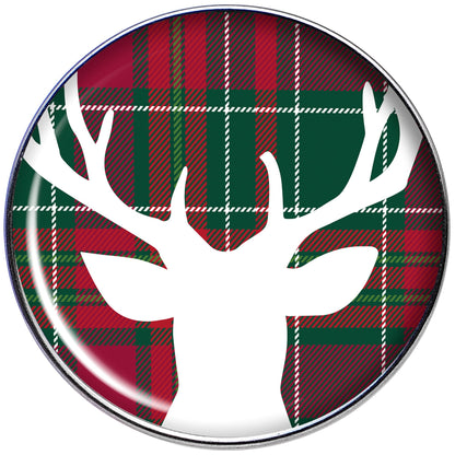 16G 1/4 Red Green Plaid Reindeer Tragus Cartilage Earring