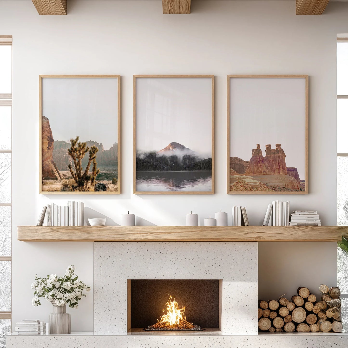 Southwest Desert Set of 3 Prints. Canyon Landscape, Red Rock