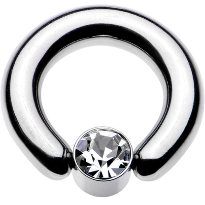 4G 9/16 Clear Gem 7mm Disc BCR Captive Ring
