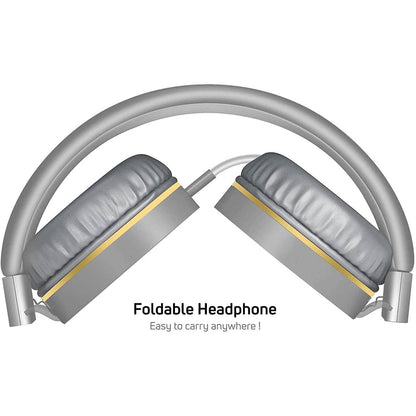 On-Ear Headphones with Built-in Mic, Portable Audio Headset with Adjustable Headband
