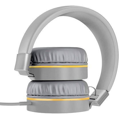 On-Ear Headphones with Built-in Mic, Portable Audio Headset with Adjustable Headband
