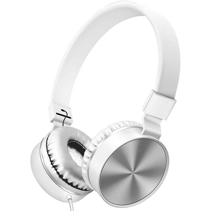 On-Ear Headphones with Built-in Mic, Portable Audio Headset with Adjustable Headband
