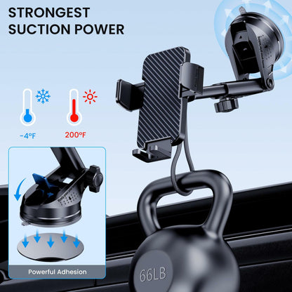 BIVGAZA Military-Grade Car Phone Holder Universal Thick Case Friendly Black