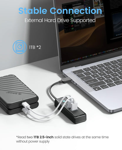ORICO USB C Hub 3 Ports USB 3.1 to USB 3.0 Adapter Pink with 0.5ft Cable