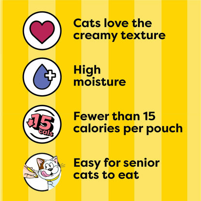 BestBy12/26 Temptations Creamy Puree Cat Treats Chicken & Salmon 16 Pouches