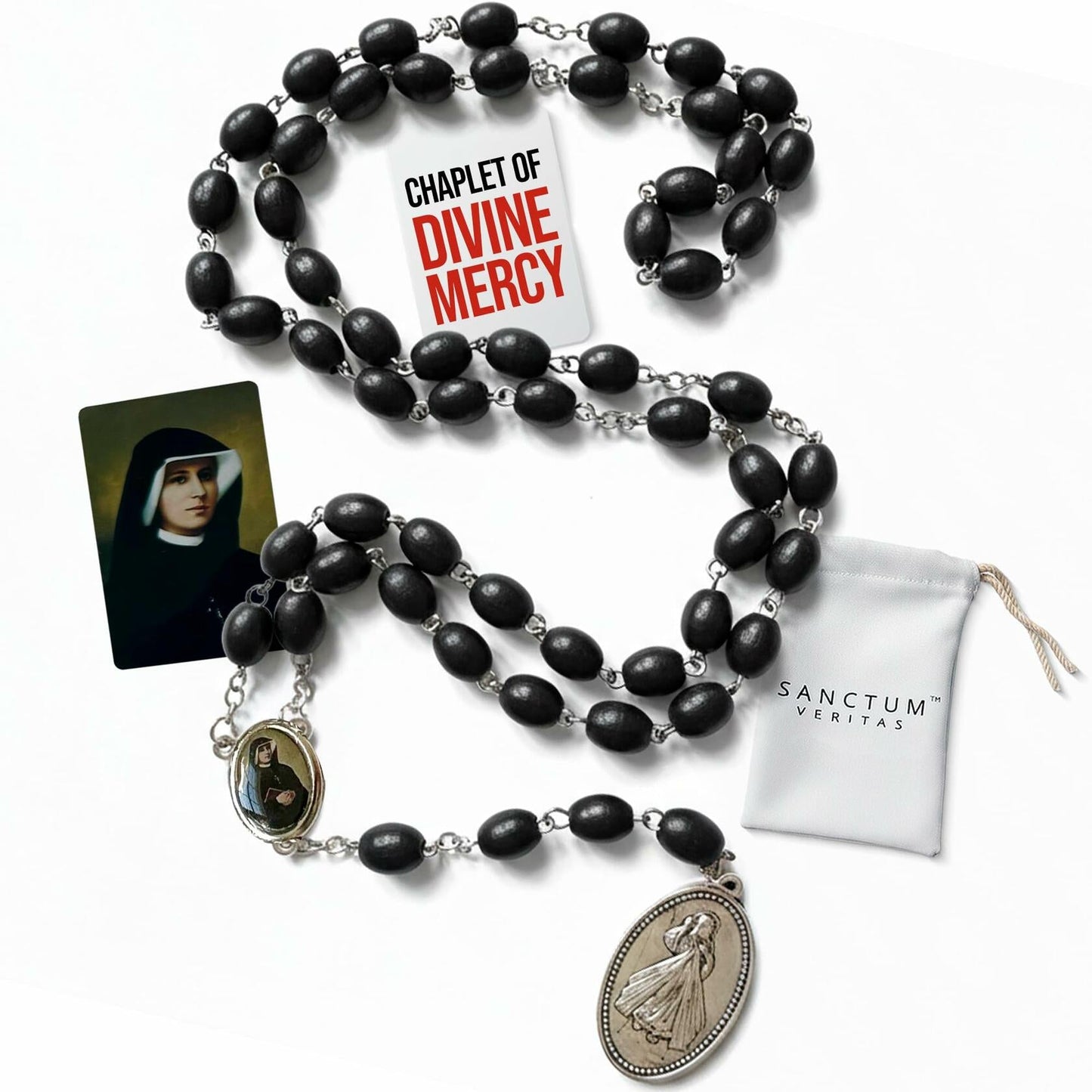 Saint Faustina Kowalska Divine Mercy Chaplet Blue Cord Poland Novena