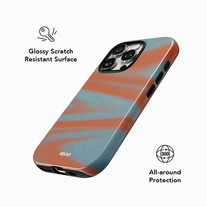 Aalto | Y2K Orange Abstract Wave iPhone Case