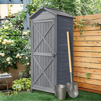 Outdoor Wooden Storage Sheds Fir Wood Lockers with Workstation
