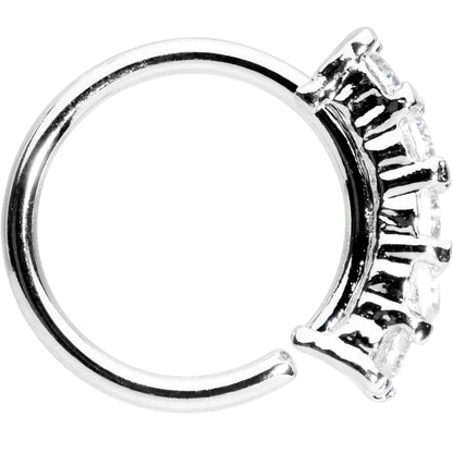 18G 5/16 Clear CZ Quintet Seamless Circular Ring
