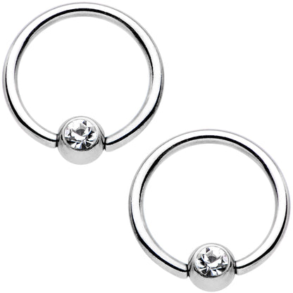 14G Clear Gem Mermaid Scale BCR Captive Nipple Ring Set of 4