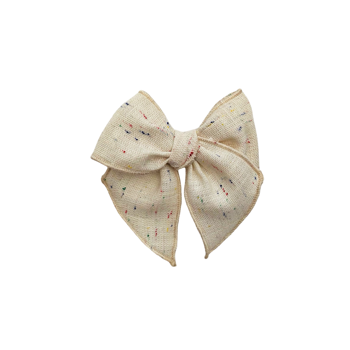 Cream Confetti Linen Elle Bow