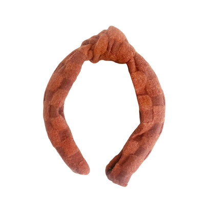 Checkered Textured Knit Knotted Headbands