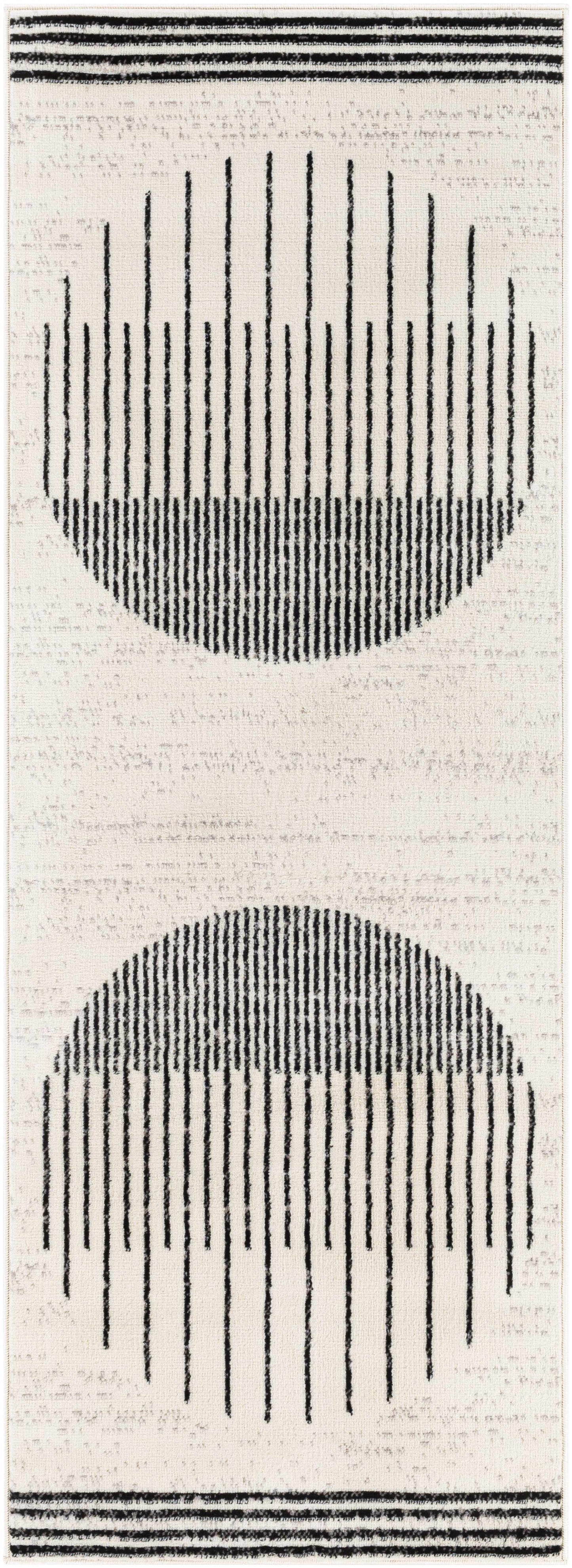 Angus Abstract Black and White Area Rug