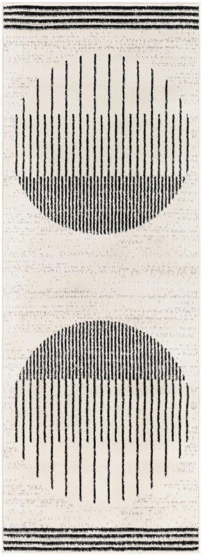 Angus Abstract Black and White Area Rug