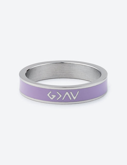 Lavender Enamel Highs and Lows Ring