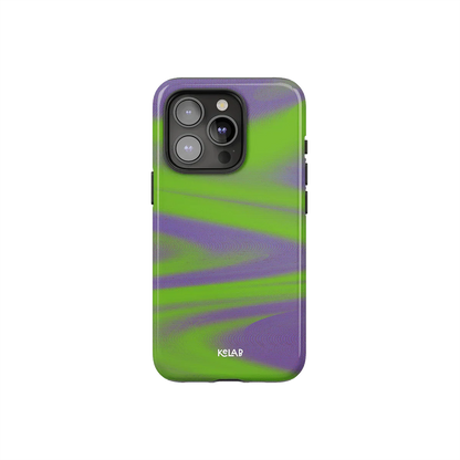 Purple Haze | Y2K Neon Green Abstract Wave iPhone Case