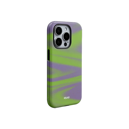 Purple Haze | Y2K Neon Green Abstract Wave iPhone Case
