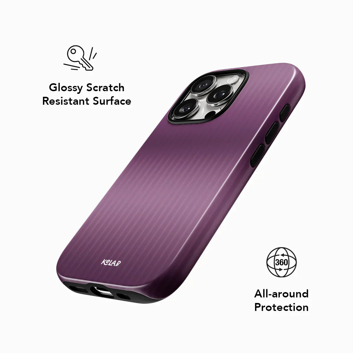 Violet Reverie | Purple Gradient Fluted Glass iPhone Case