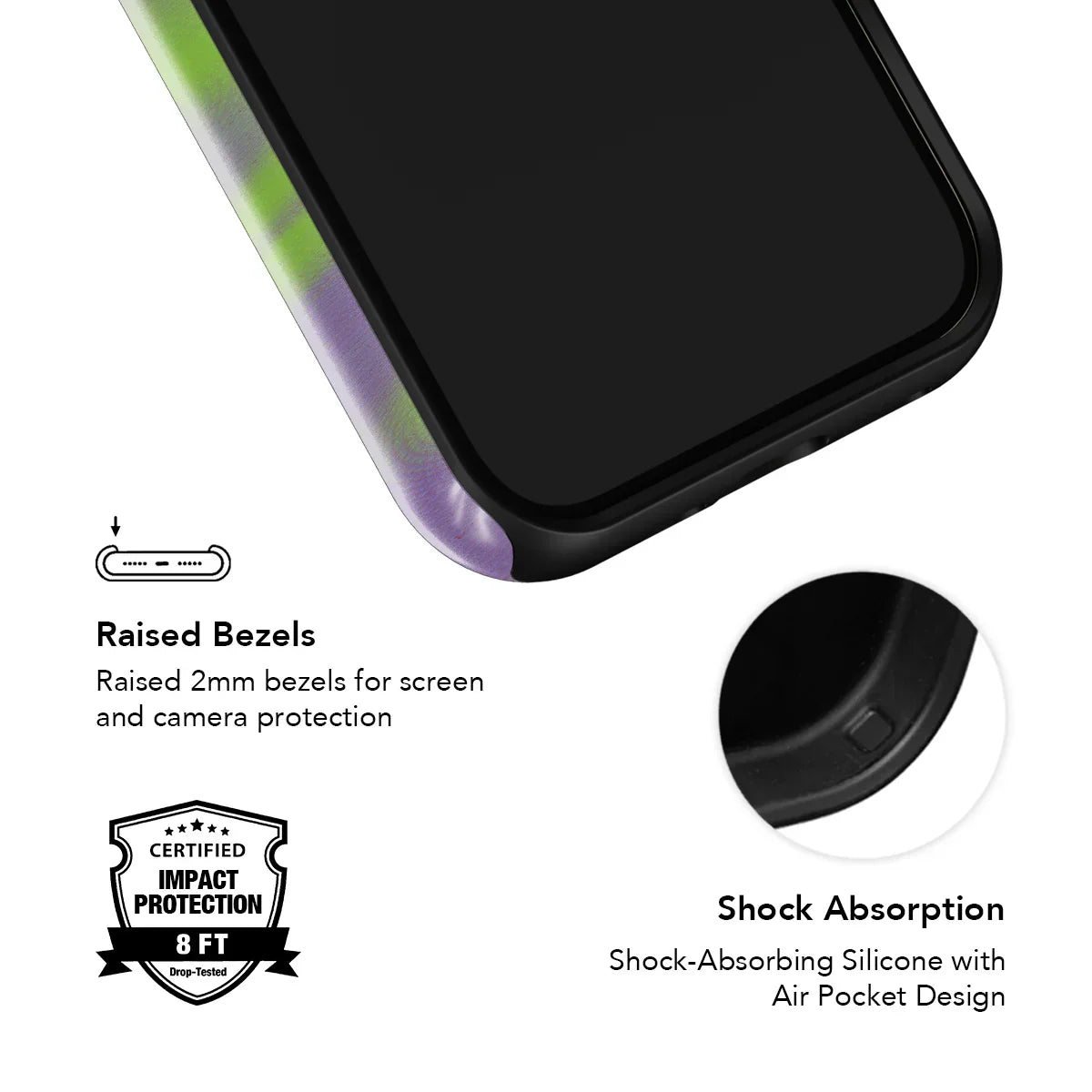 Purple Haze | Y2K Neon Green Abstract Wave iPhone Case