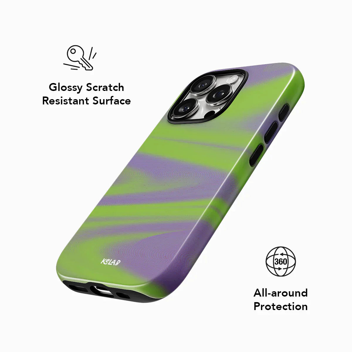 Purple Haze | Y2K Neon Green Abstract Wave iPhone Case