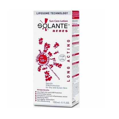 Solante Acnes SPF 50+ Sunscreen Lotion for Oily & Sensitive Skin - Facial & Body Protection