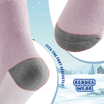 Wool Blend Kids Ski Socks, Knee-high Warm Thermal Snowboard Skating Socks for Boys & Girls