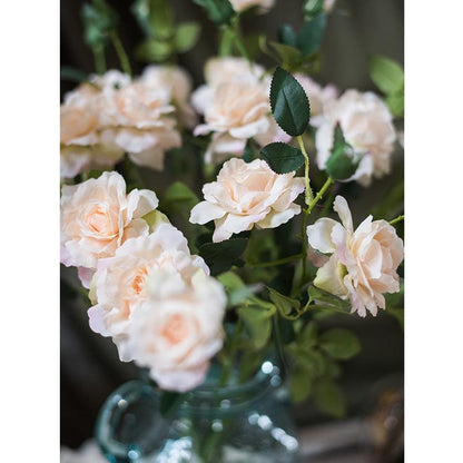 Artificial Faux Real Touch Blooming Rose Stem 25" Tall Silk