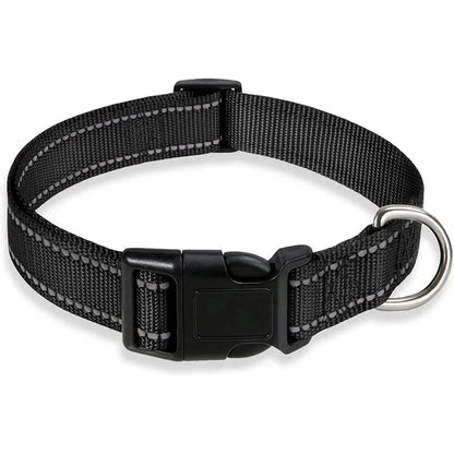 Reflective Nylon Dog Collar | Adjustable Safety Strap for Small and Medium Dogs