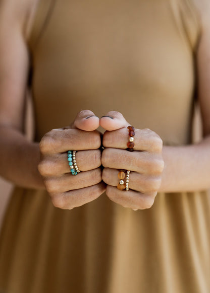 Natural Turquoise + 14k Gold Filled || Adult Ring