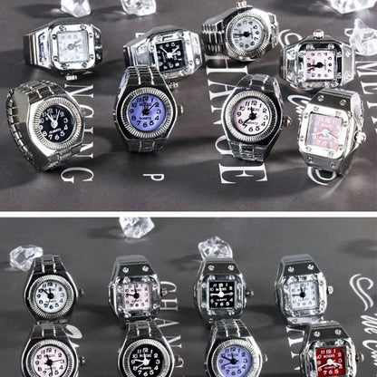 Roman Numeral Punk Gothic Finger Clock Jewelry | Mini Quartz Watch Ring
