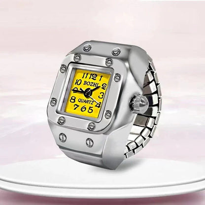 Roman Numeral Punk Gothic Finger Clock Jewelry | Mini Quartz Watch Ring