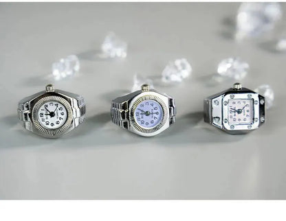 Roman Numeral Punk Gothic Finger Clock Jewelry | Mini Quartz Watch Ring