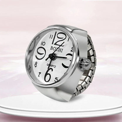 Roman Numeral Punk Gothic Finger Clock Jewelry | Mini Quartz Watch Ring
