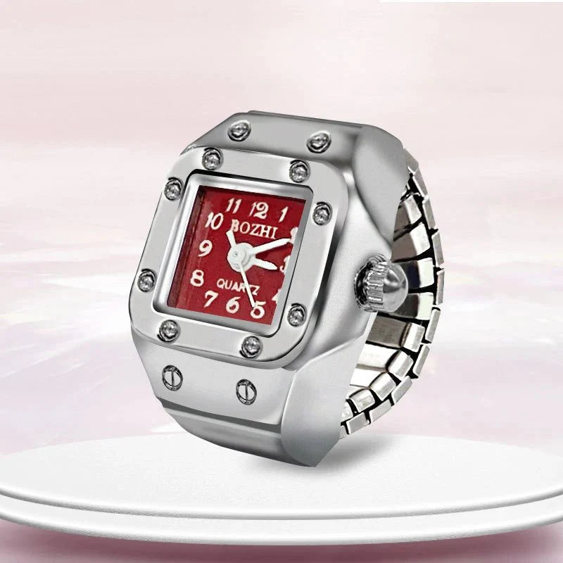 Roman Numeral Punk Gothic Finger Clock Jewelry | Mini Quartz Watch Ring