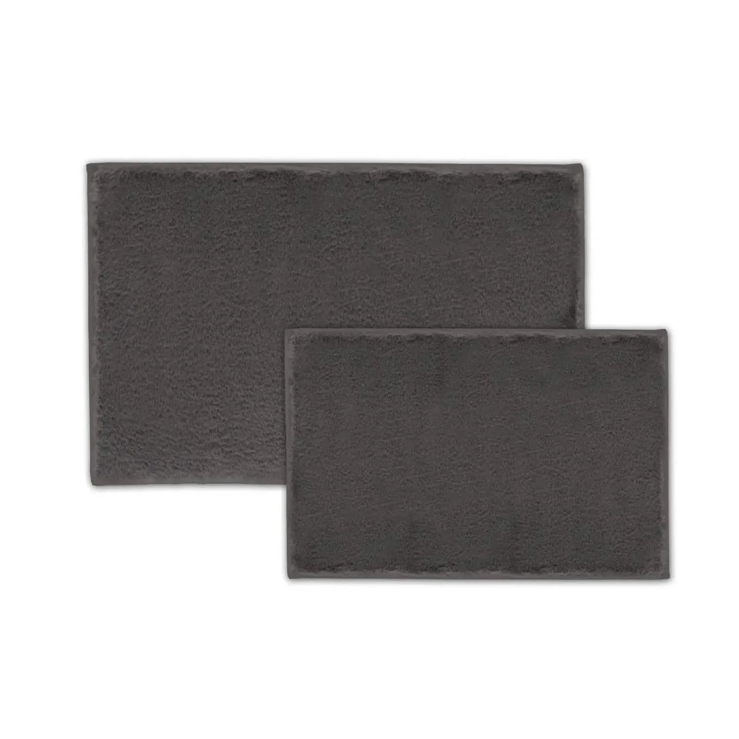 2-Piece Set: Bibb Home 2 Piece Faux Fur Plush Bath Mat Set