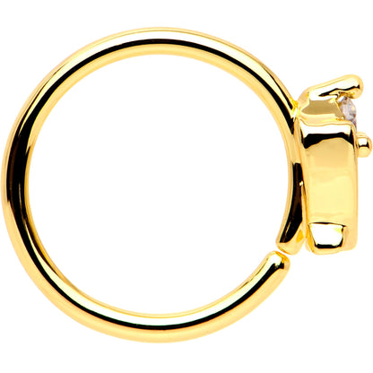 20G 5/16 Clear CZ Gem Gold PVD Crisscross Seamless Circular Ring
