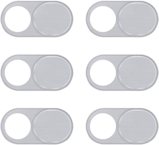 Silver Anti-Spy Privacy Camera Cover (6-Pack) - Laptops, Tablets, TVs, and Phones