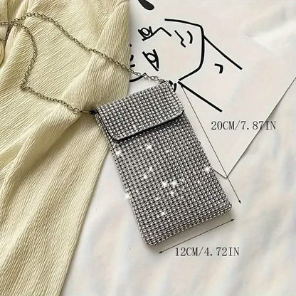 Shimmering Bling Rhinestone Crossbody Purse