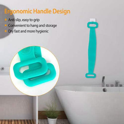 Silicone Back Scrubber Belt for Shower Exfoliating Foaming Body